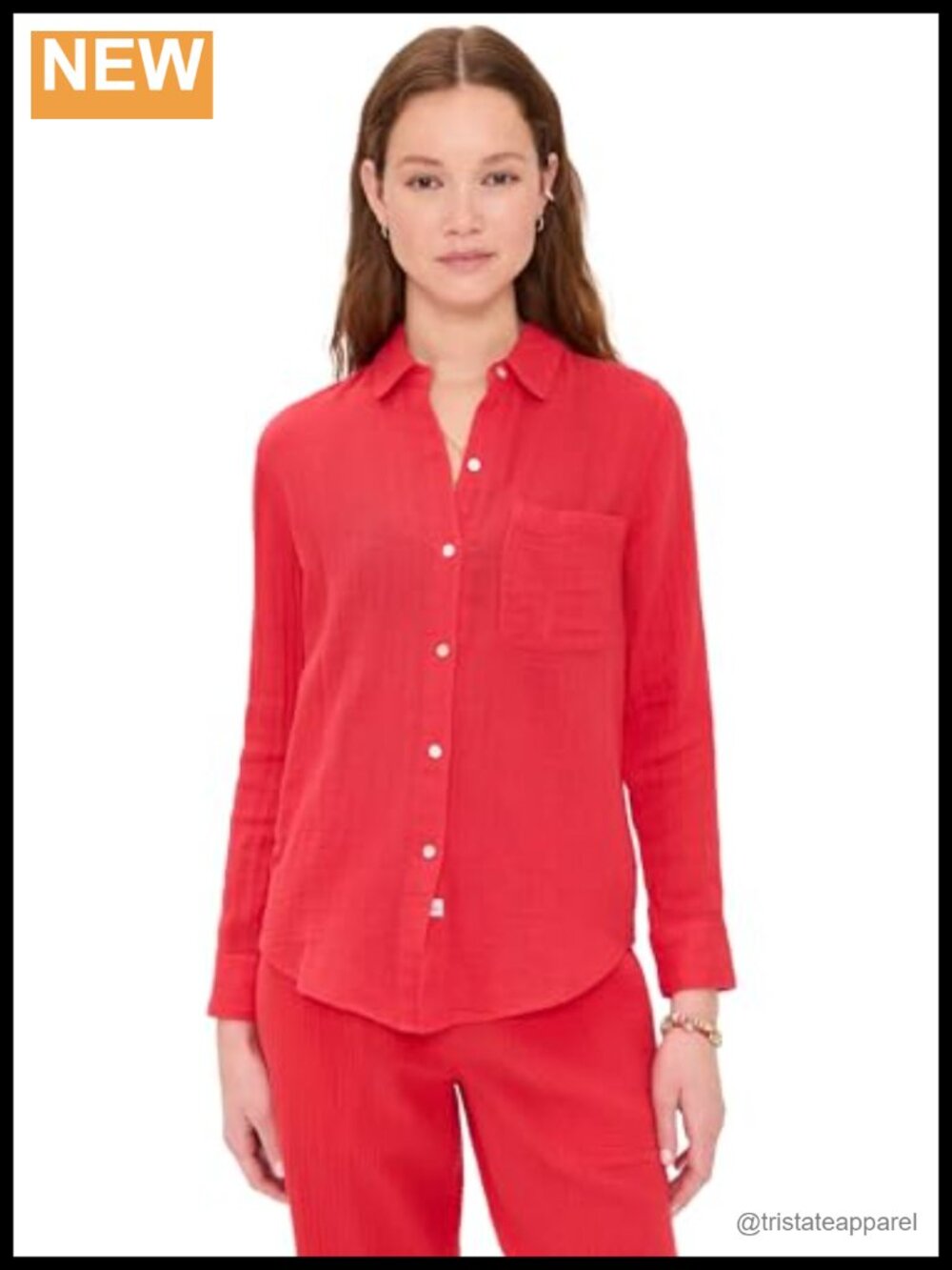 Lightweight Non-Stretch Gauze Cotton Button Down Shirt